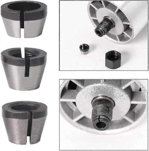 Spændetangssæt spændepatron, graveringsmaskine adapterpatron, interface diameter 6,35 mm, 8 mm, 6 mm