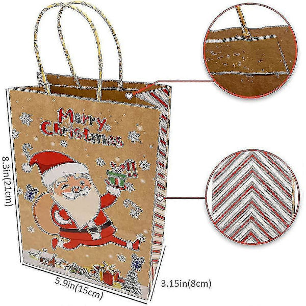 Jul presentpåsar i kraftpapper 24 påsar olika julpåsar i papper