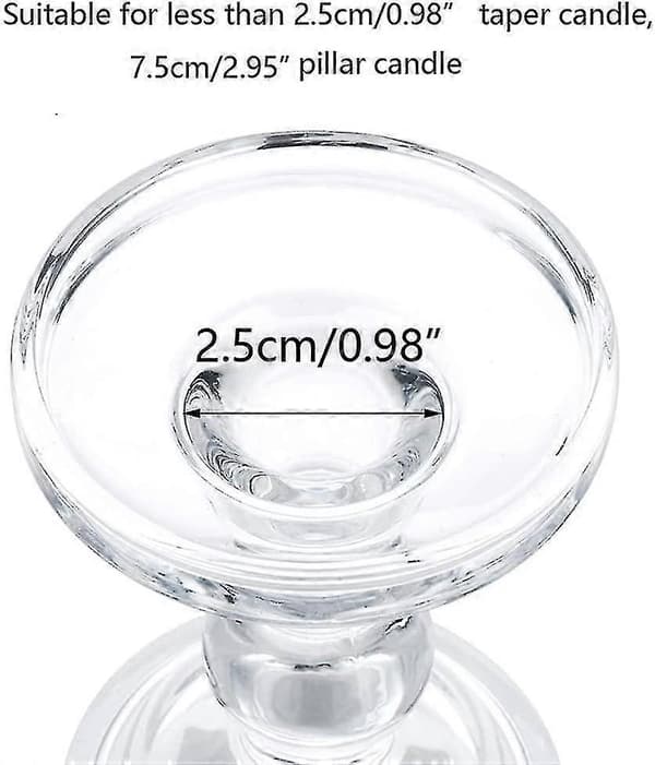 3 Klar Glas Ljushållare – Dubbla Pillar/Koniska 7,5cm Bröllopsdekoration