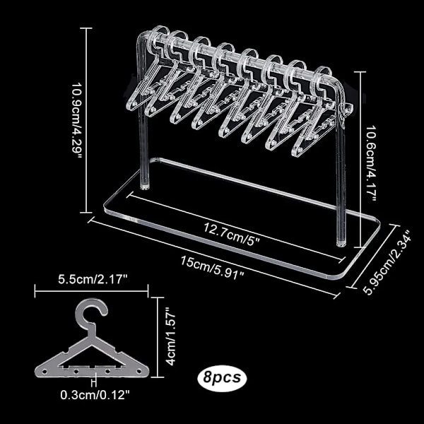 Akryl Øreringsholder Hanger Form Smykke Display Træ Ørering Hængende Organizer Akryl Ørestikker Display Stativ (Transparent)