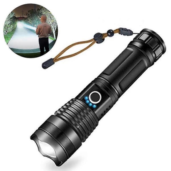 5-tilainen zoomattava mini-LED-taskulamppu, USB-ladattava, vedenpitävä