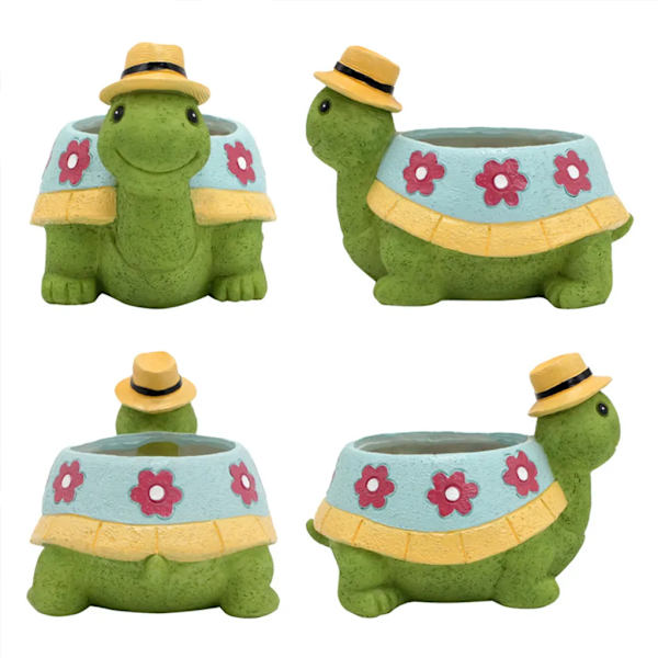 Havedekoration Skildpadde Sukkulent Blomsterpot Søde Dyreformede Blomsterpotter Dekoration Harpiks Kaktus Plantepotter