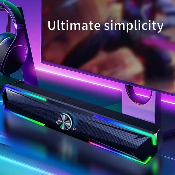 Trådløs Stereo Bluetooth-højttaler til skrivebordet med LED-stemningslys