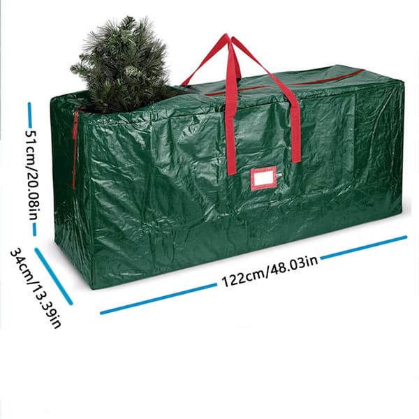 Opbevaringspose til julekrans, opbevaringsbeholder til krans, lynlåspose, (grøn), 122*34*51CM