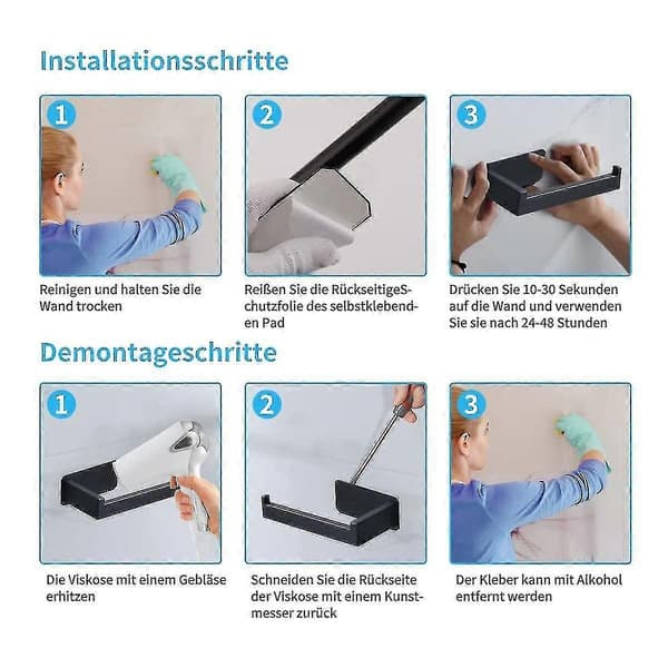 Badeværelse Toiletpapirholder i rustfrit stål, selvklæbende, uden boring