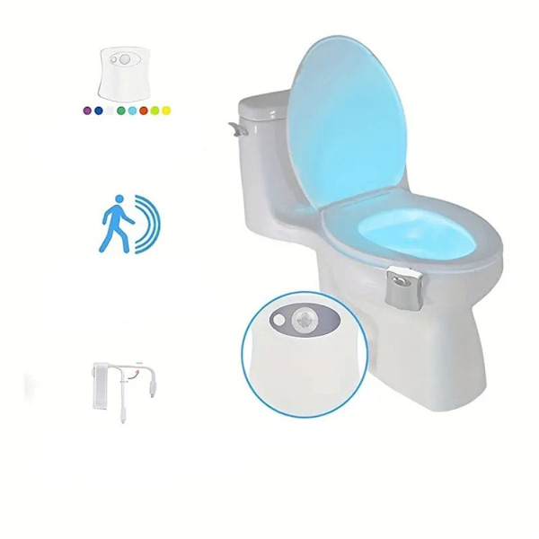 Kreativ LED-nattelys til badeværelset med sensor, stemningslys