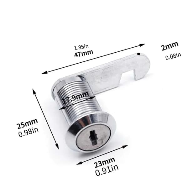 Indbyggede låse, postkasselås, skabslås, møbellås, postkasselås med nøgle, 25 mm