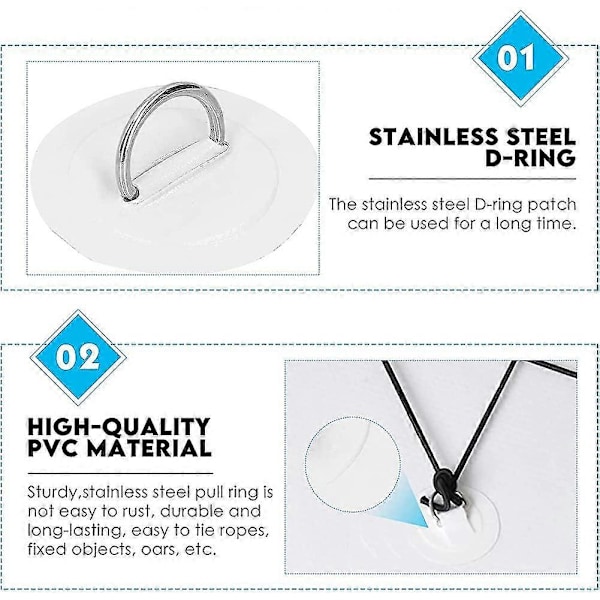 4-pack Kajak Rund D-Ring Sladdklämmor Seglarförvaring Elastisk Ringkrok