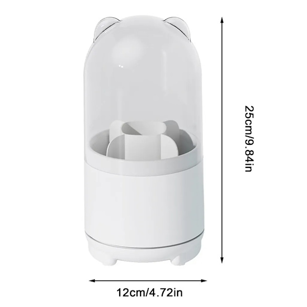 Make Up Organizer 360 Rotatable, Brush Holder Cosmetics, Make Up Brush Storage, Cosmetic Dressing Table Organizer, White