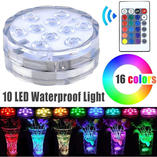 Farverige RGB dykkerlys, LED udendørs undervands natlys
