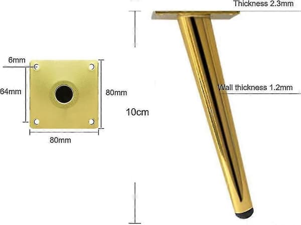 DIY Vinklede Metalbordben – Koniske Sofa-/Kaffe-/Skabs 4-pak sæt