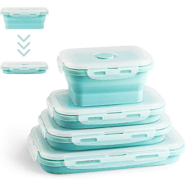 Vikbar matlåda 4-pack Vikbar matlåda Silikon matlåda Vikbar silikon matlåda Silikon matlåda