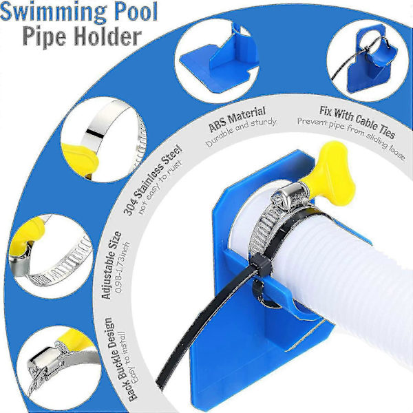 Poolrörhållare för ovanjordspoolslang (blå)