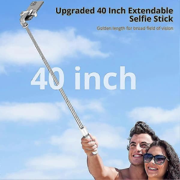 Selfie Stick Tripod. 40 tommer justerbar Bluetooth Selfie Stick Monopod