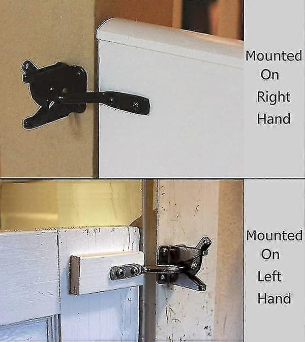 Metal Bolt Lås Stål Gravity Havehegn - Sort Crjjkoy