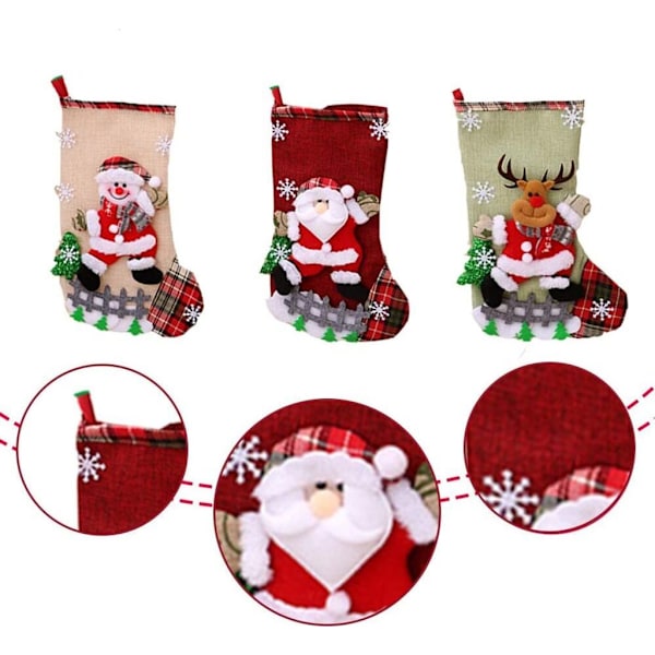 Julstrumpa Set, Hängande Presentstövlar för Julgran