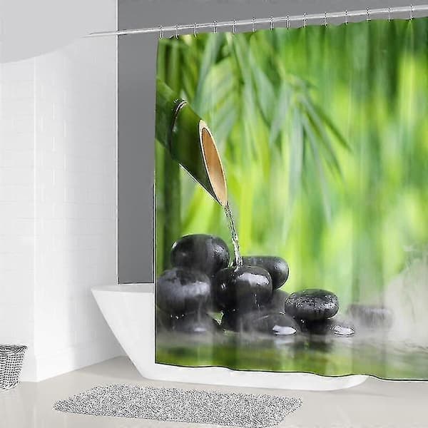 Bambus Buddha vanntett og muggbestandig dusjforheng B200xh180cm