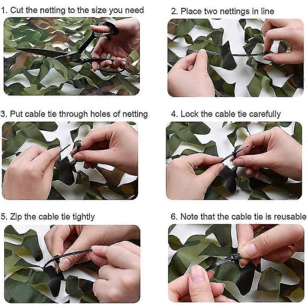 Markise camouflage net rulle, 1,5m x 2,5m (4,9ft x 8,2ft)