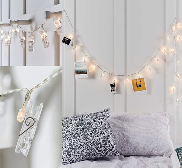 LED-ljusslinga med 20 fotoklämmor (2,5 meter)