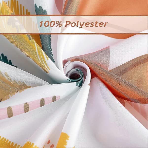 180×180 cm Dusjforheng med Blomster og Blader, Polyester, 12 Kroker