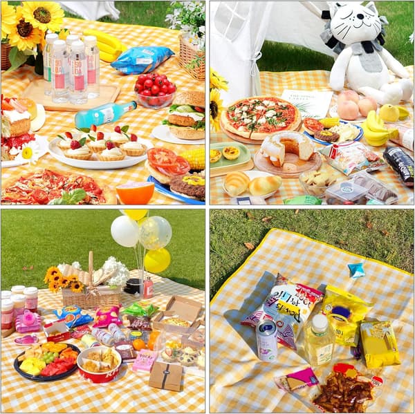 Sand- og vandtæt picnictæppe, bærbar picnicdug