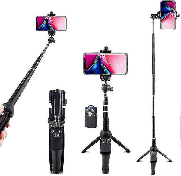 45\" Bluetooth Selfie Stativ – Fjärrkontroll för iPhone/Samsung/GoPro