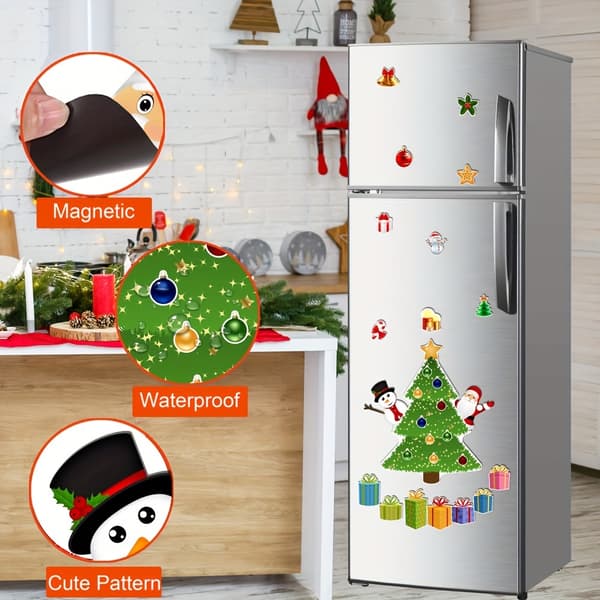 DIY Julgrans Kylskåpsmagneter – Snögubbe Set för Metalldörrsdekor