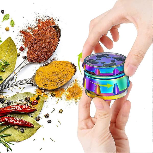Urte grinder, krydderi grinder 4 dele, krydderi knuser, kaffekværn, lavet af zinklegering