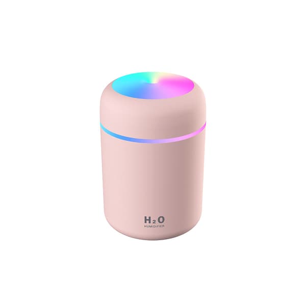 300 ml LED Luftfugter USB Aromaterapi Luftrenser Bil Luftrenser med Farvede LED-lys, Pink