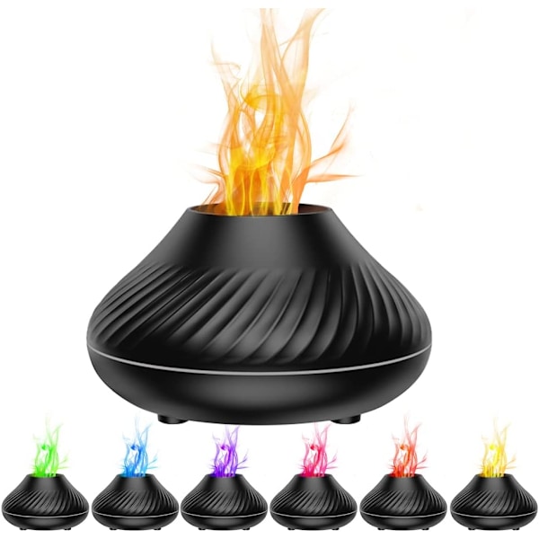 Vulkan aromaterapi diffuser, luftfukter med fargerike flammer