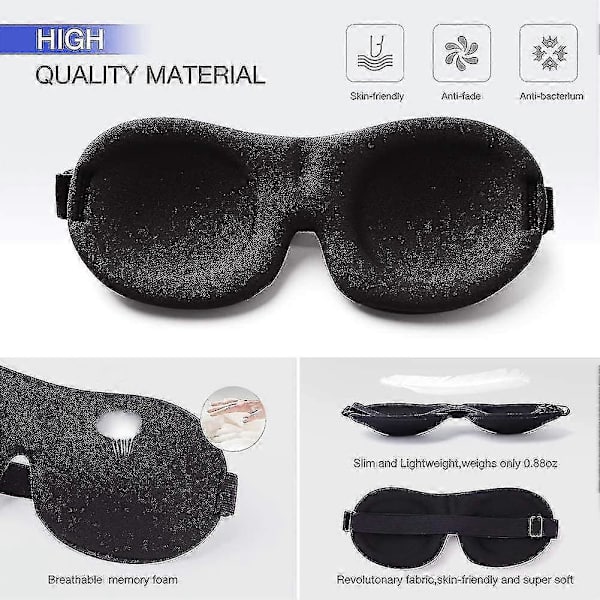 Sovmask 3-pack, uppgraderad version 3D-kontur mörkläggningsmask