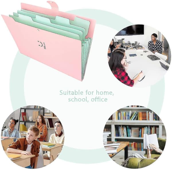 Expanderande Filmapp Ficka Brevstorlek/A4 Papper Vikbar Dokumentorganisatör för Skolkontor, 2-pack