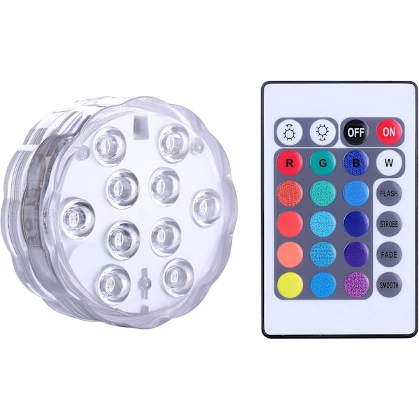 Farverige RGB dykkerlys, LED udendørs undervands natlys