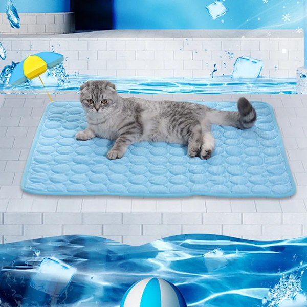 Kjølematte vaskbar sklisikker myk hundematte for kjæledyr sommer (kaffe, XS-40X30cm)