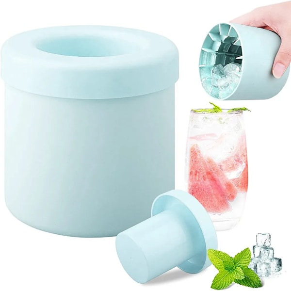 Ice ball mold silicone cylinder with lid, silicone ice bucket, round cylinder ice cube mold, summer kitchen accessories