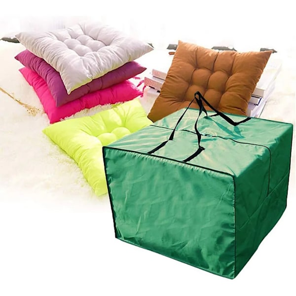 Vanntett beskyttelsesdeksel for hagemøbelputer Oppbevaringspose Setepute, 210D Oxford, 81 x 81 x 61 cm, (Grønn)
