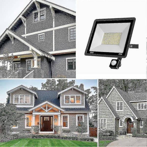 50w LED Flomlys Bevegelsessensor Vanntett 180-240v LED