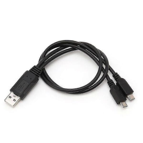 38cm Bærbar USB Hann Universal Micro USB Dobbel Hann Y-Type Adapter Splitter Kabel