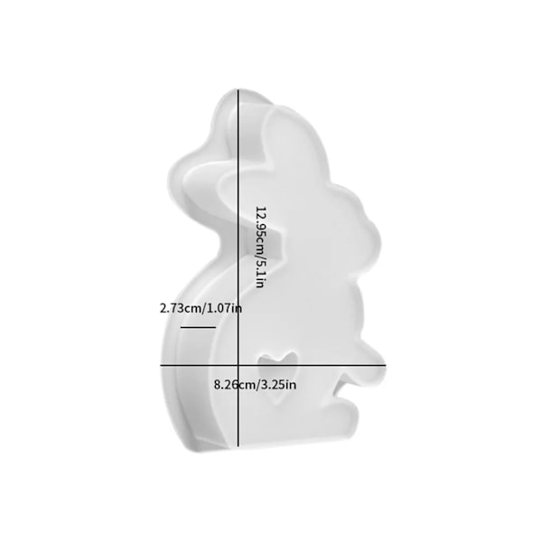 1 stk. kanin silikoneform, støbeform, kaninform, stearinlysform, kaningips, sojavokslys, håndværk