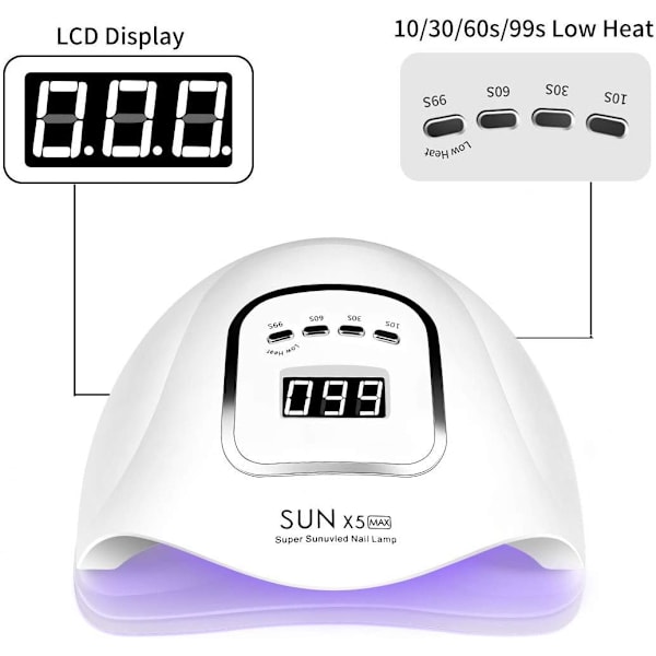 Hurtigtørrende 150w LED-neglelampe - 4 timerindstillinger