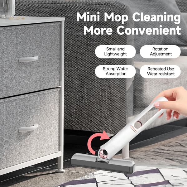 1 sæt mini-mop, bærbar multifunktionel svampmop
