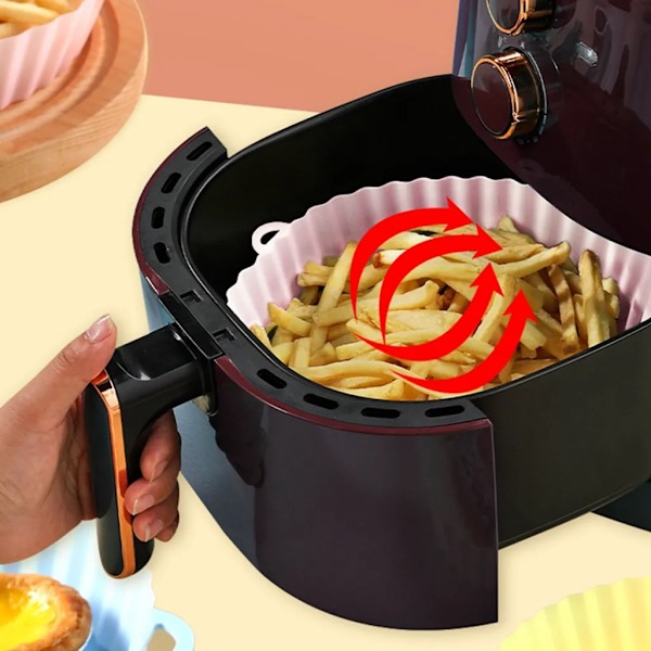 Heta fritös korg silikon 20cm Heta fritös tillbehör ersättning papper insats, inget behov av att rengöra fritös korg