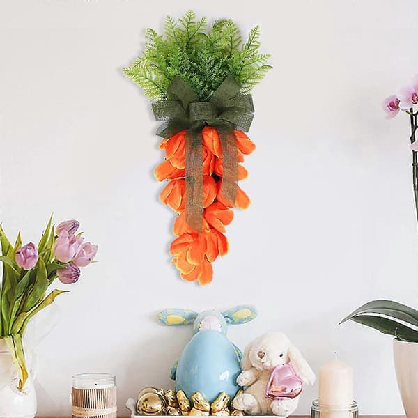 Påske gulerod vedhæng kunstig blomst med sløjfe ornamenter