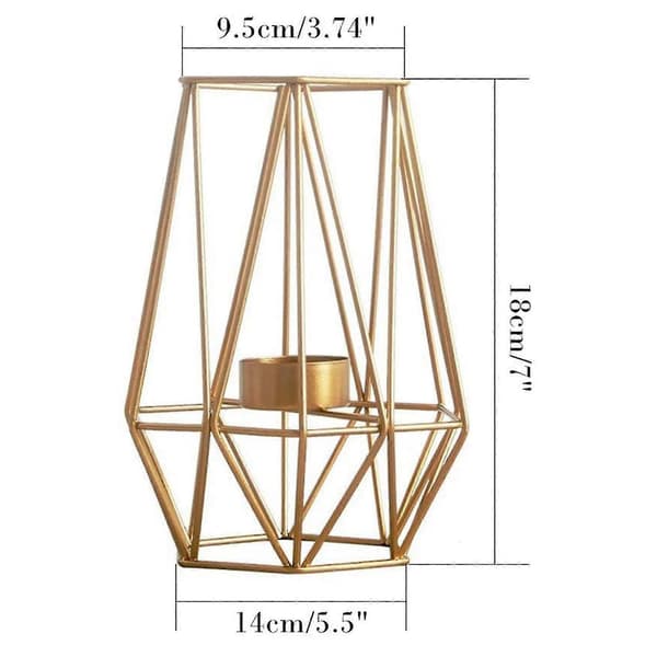 Metall sekskantet geometrisk design telysholder