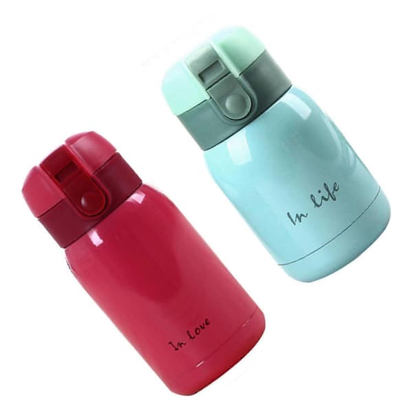 Mini Termosflaske i rustfritt stål med stor mage (Rose Red) 200ml