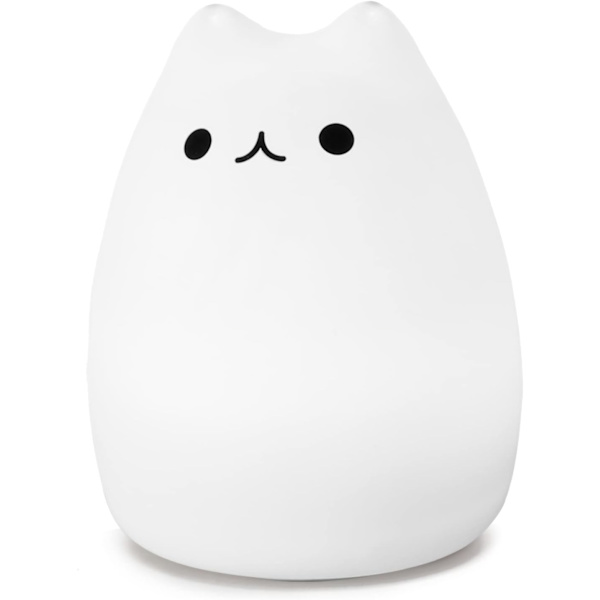 Sød kat natlampe, farverig