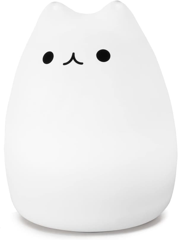 Søt katte nattlampe, fargerik