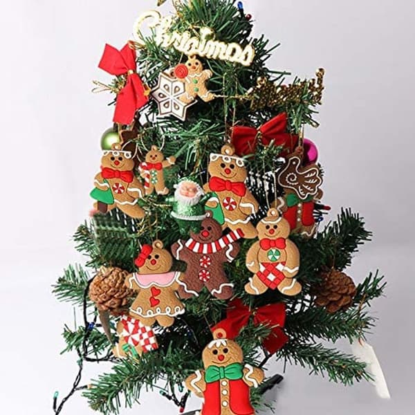 12 Pepparkaksgubbe Ornament, Söt Julgransdekor