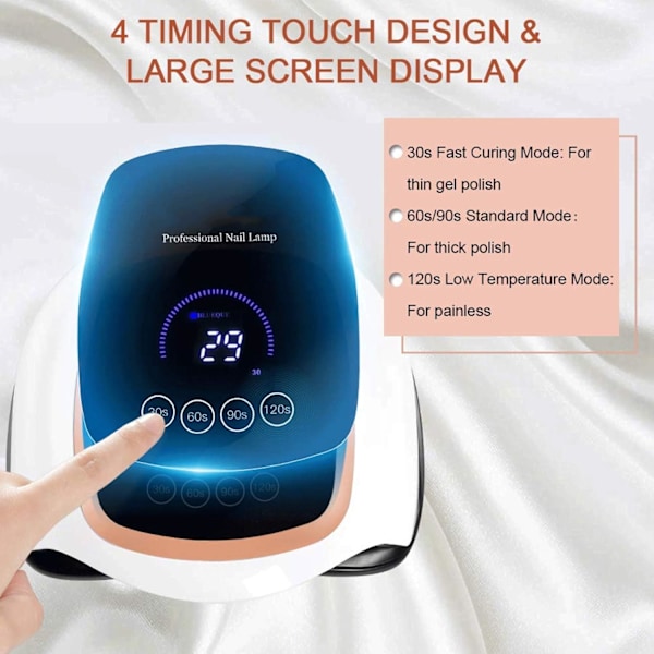 LED Smart Neglelampe med Display Touch Screen