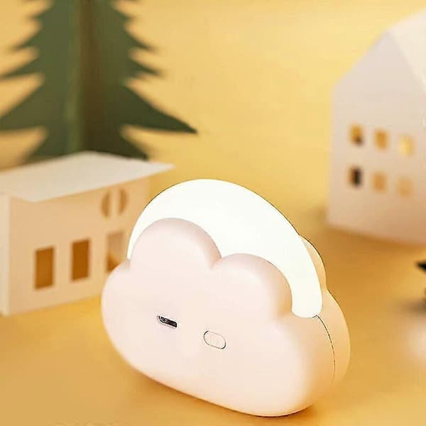2-pack Uppladdningsbara Moln LED Nattlampor, 4 Ljusstyrkor, Barnpresent